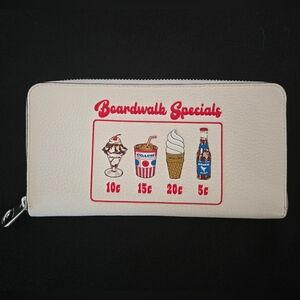 Coach Cream and Silver Zip Wallet